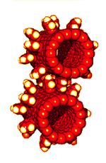Ozubené soukolí velikosti řádu nanometrů dvou kol sestavené z jednotlivých molekul
