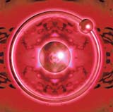 Klasický model atomu vodíku s protonem a obíhajícím elektronem v naivním provedení